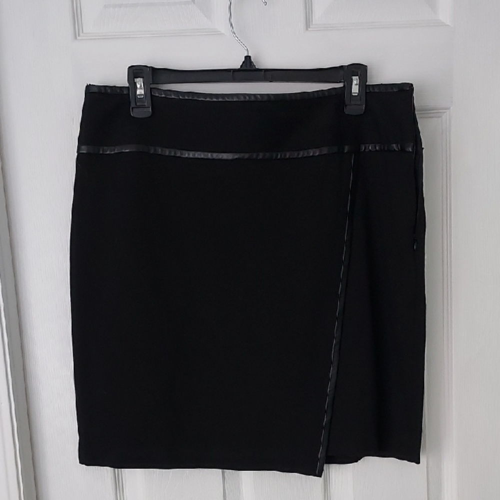 White House Black Market Black Pencil Skirt with Trim Detail